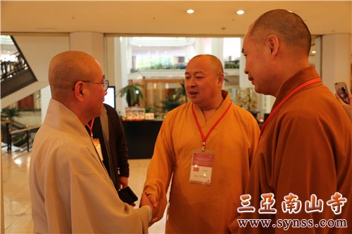 印顺大和尚与影谭长老亲切交谈 摄影:顿俊